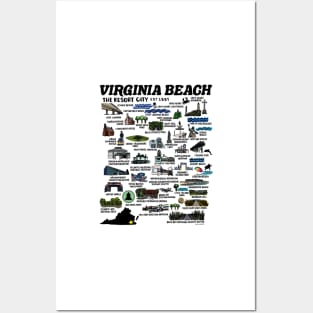 Virginia Beach Map Posters and Art